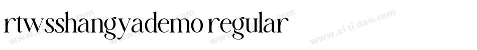 rtwsshangyademo regular字体转换
